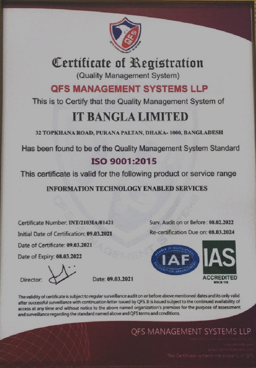 ISO Certificate 9001