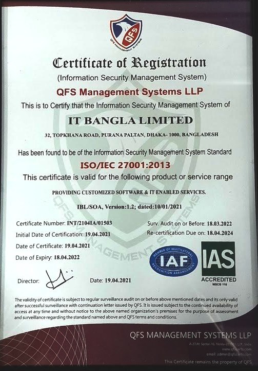ISO Certificate 27001